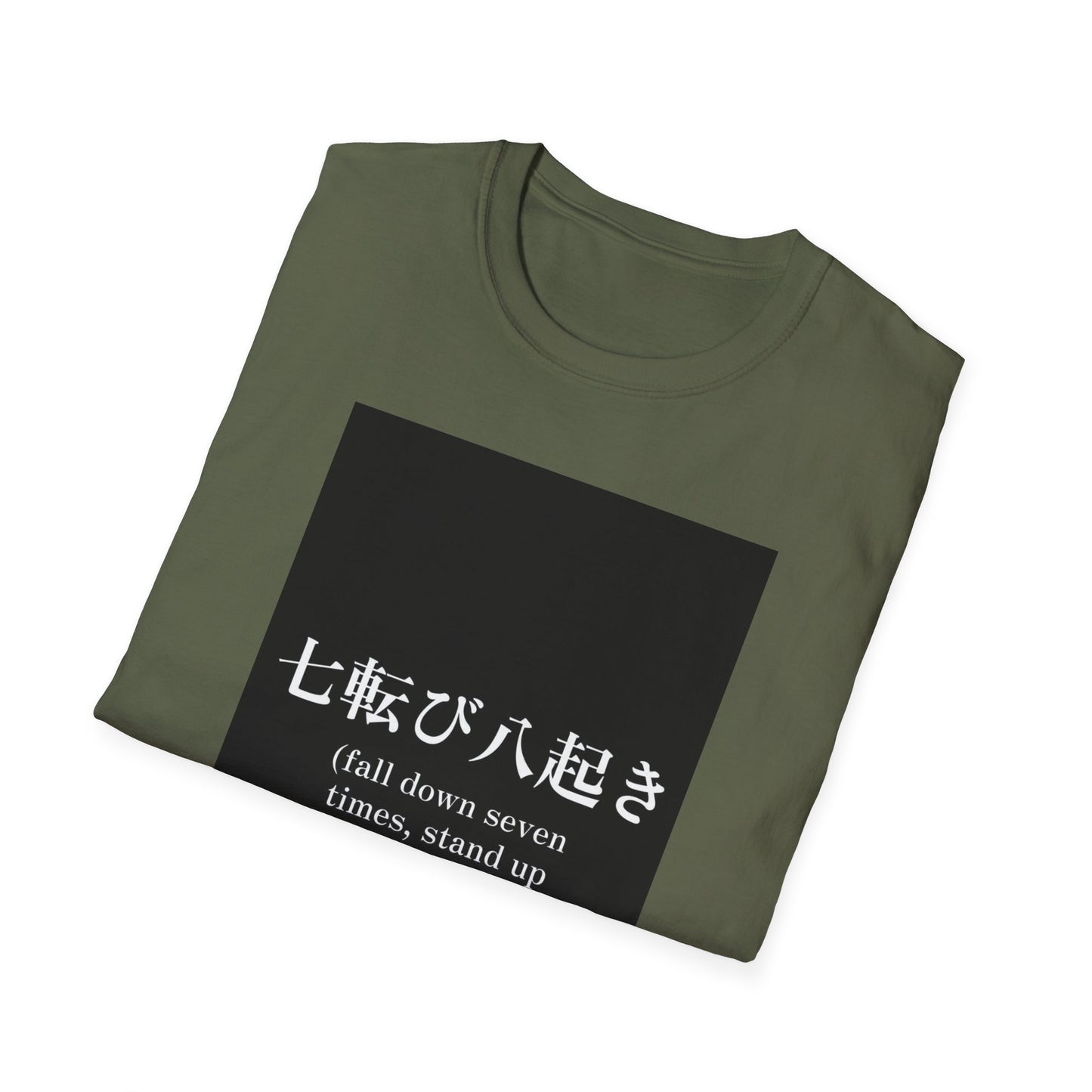 Inspirational Unisex Softstyle T-Shirt - 'Fall Down Seven Times, Stand Up Eight'