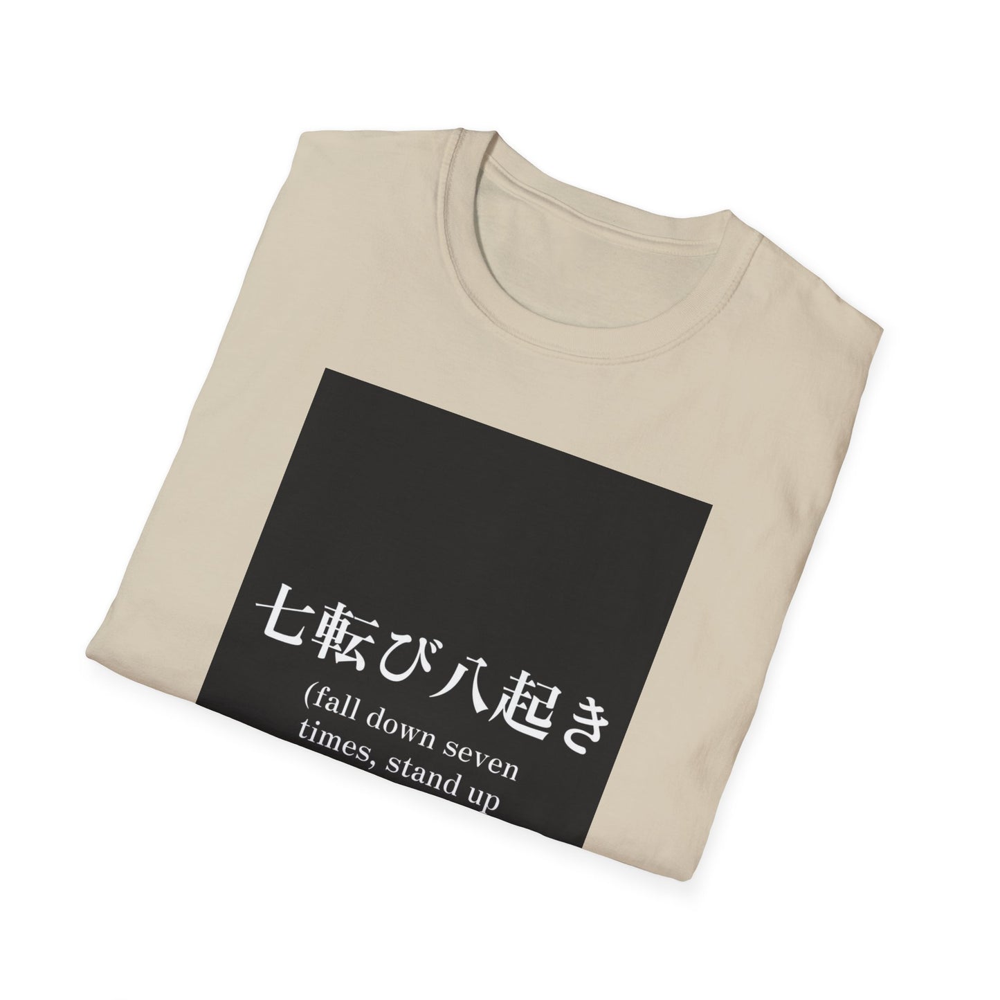 Inspirational Unisex Softstyle T-Shirt - 'Fall Down Seven Times, Stand Up Eight'