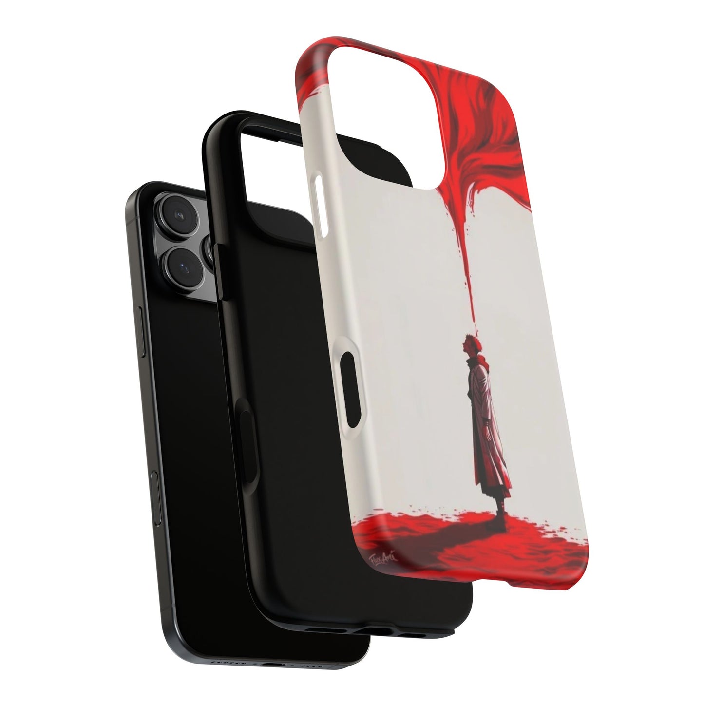 Bold Art Phone Case - Tough Cases with Dramatic Red Design