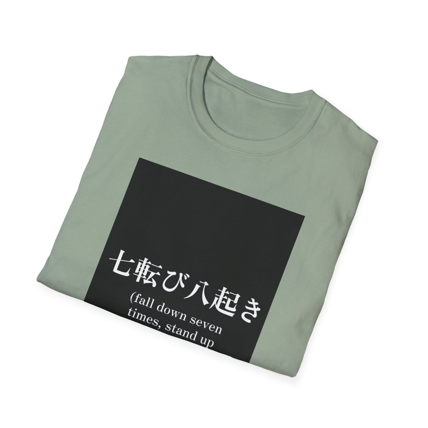 Inspirational Unisex Softstyle T-Shirt - 'Fall Down Seven Times, Stand Up Eight'