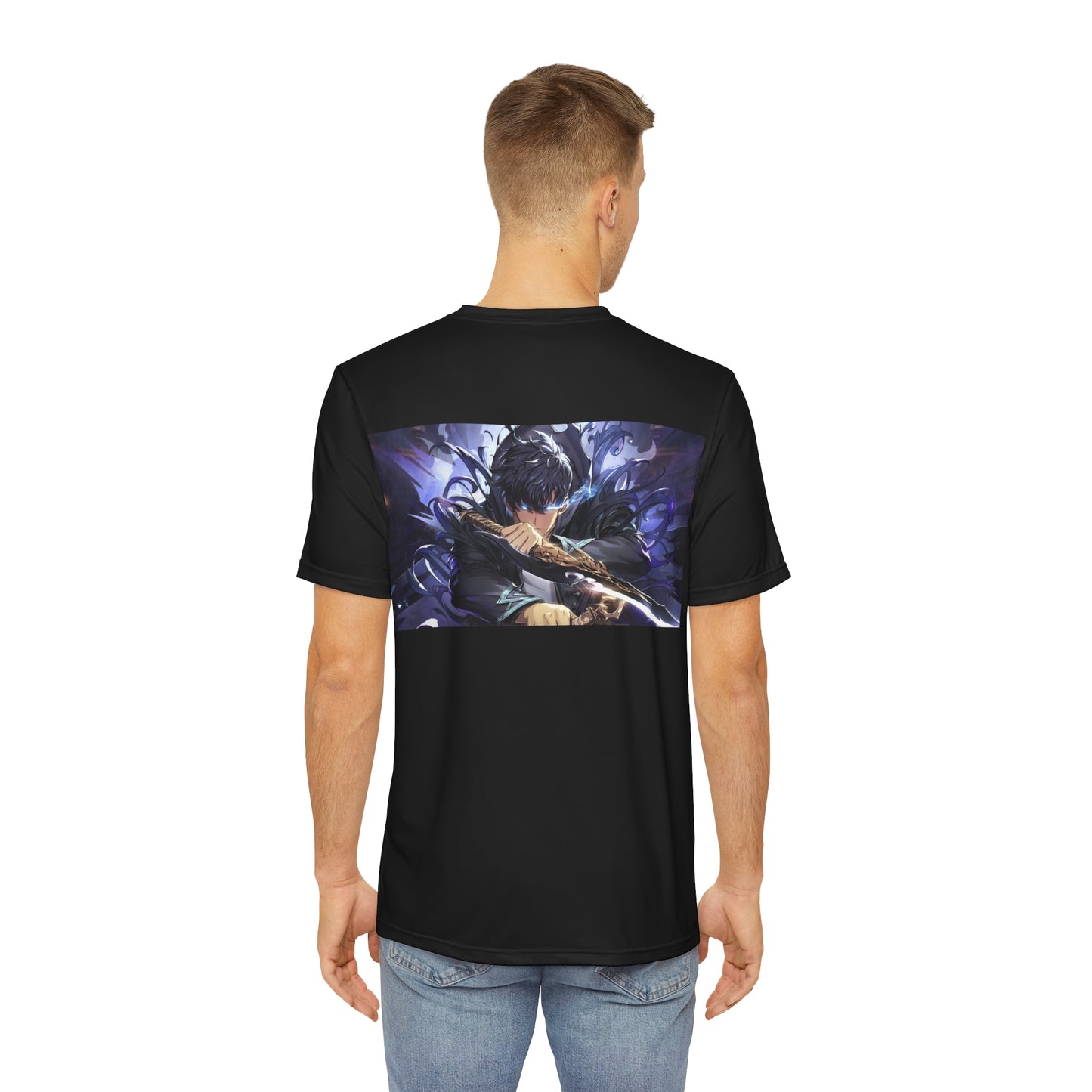 Men's Graphic Tee - 'ARISE' Motivational Polyester Shirt for Gamers & Anime Fans