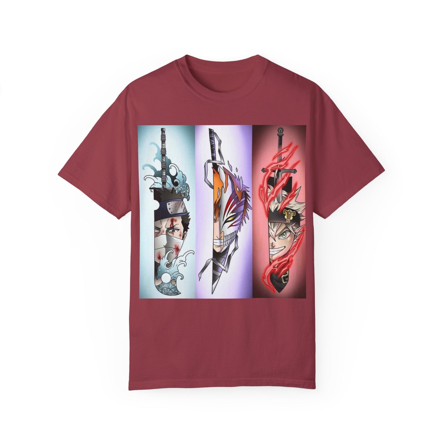Unisex Garment-Dyed Anime T-Shirt - Vibrant Sword Design