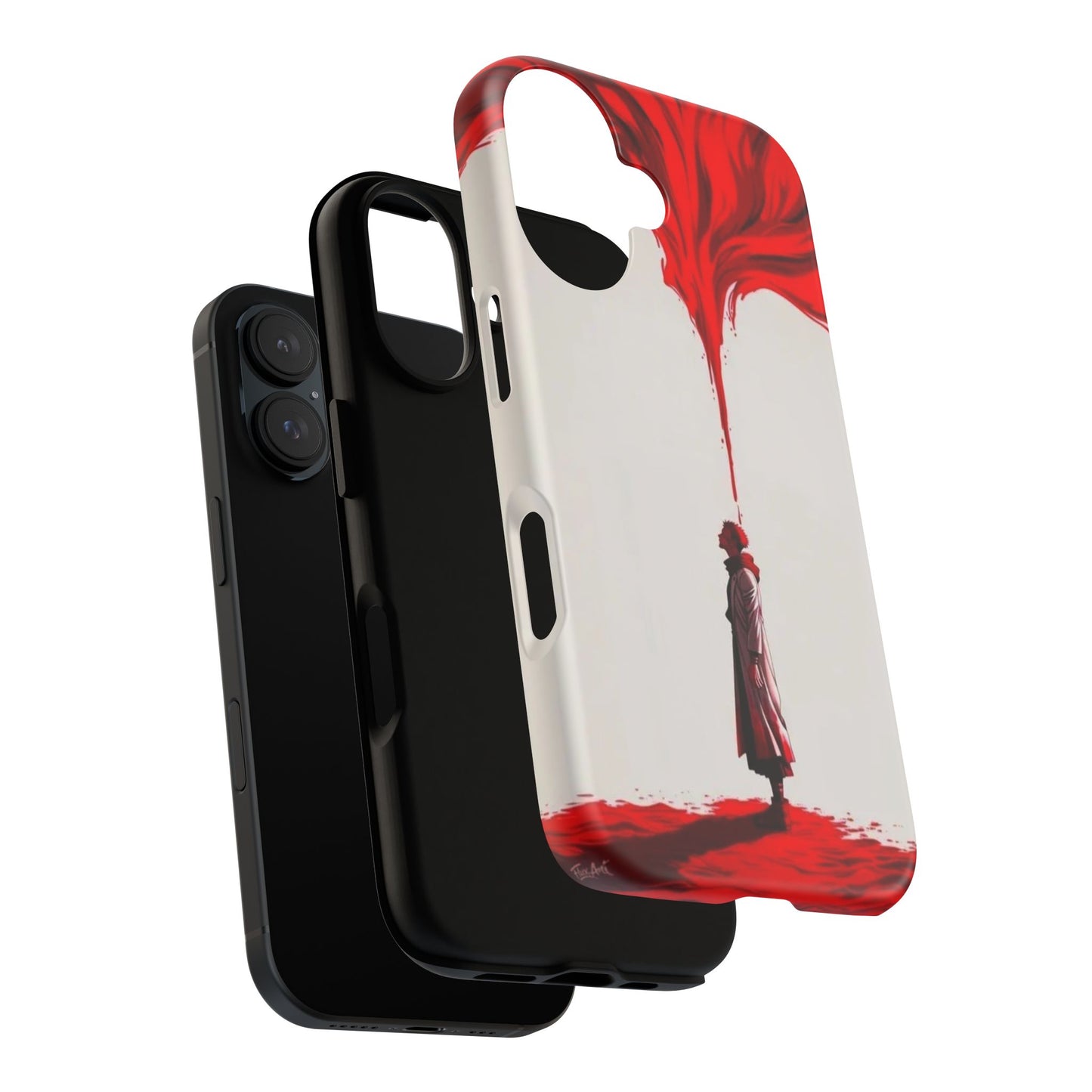 Bold Art Phone Case - Tough Cases with Dramatic Red Design