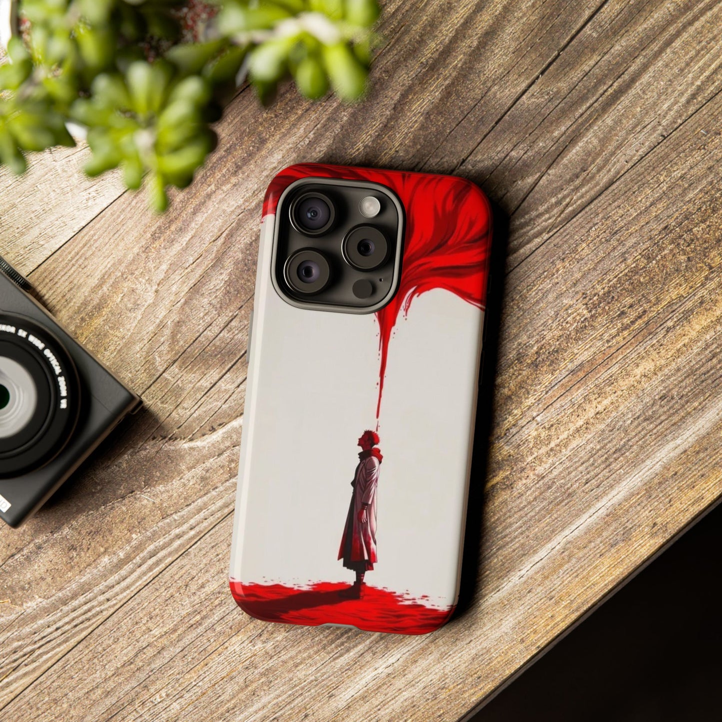 Bold Art Phone Case - Tough Cases with Dramatic Red Design