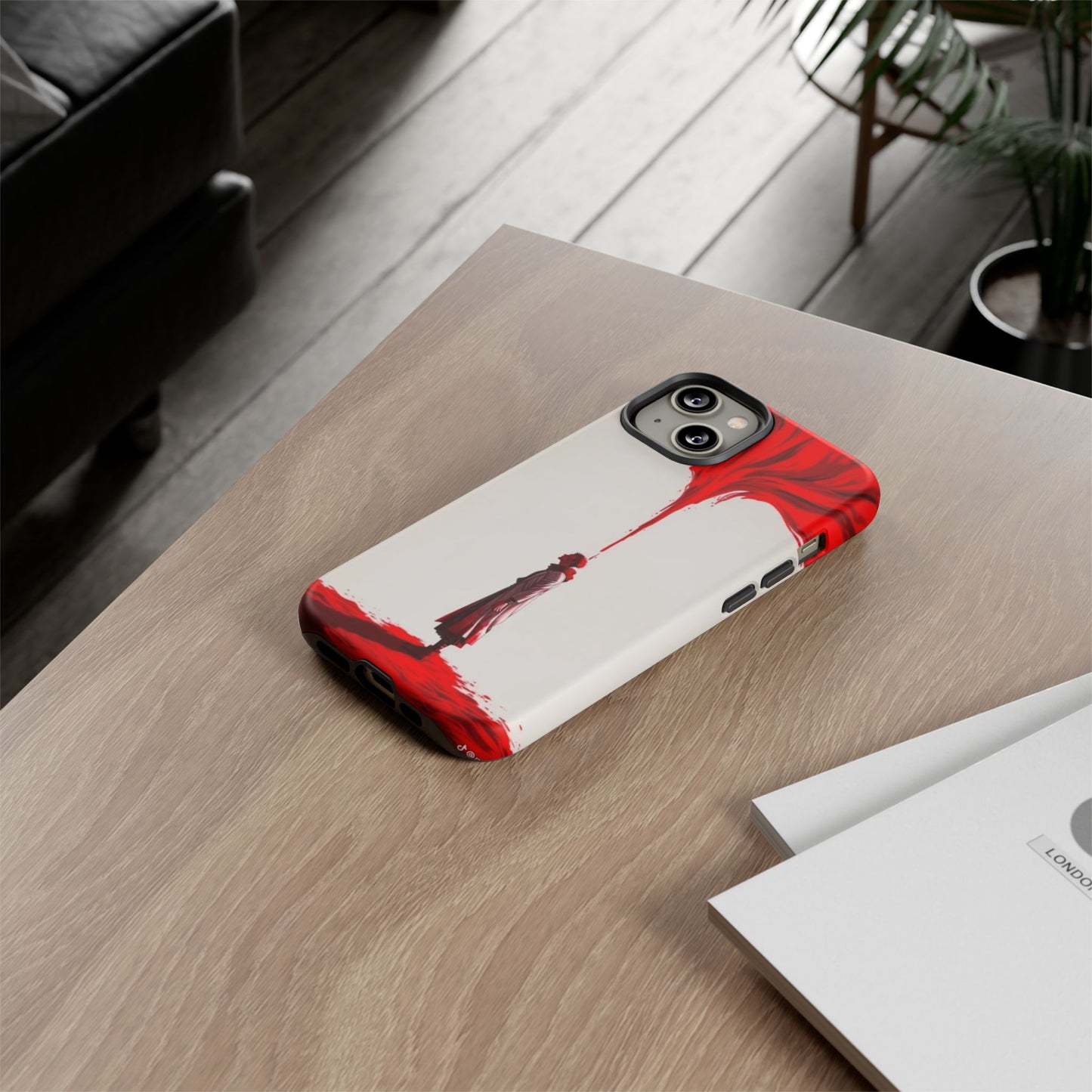 Bold Art Phone Case - Tough Cases with Dramatic Red Design