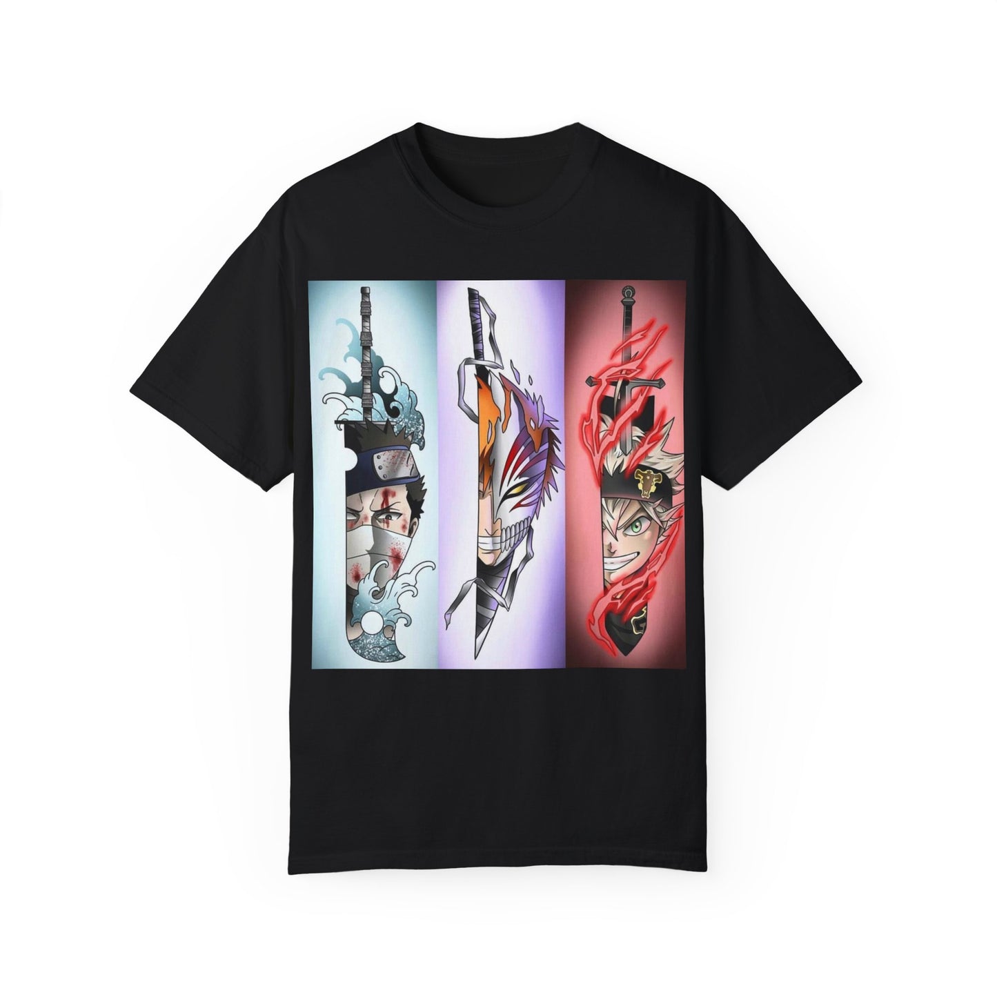 Unisex Garment-Dyed Anime T-Shirt - Vibrant Sword Design