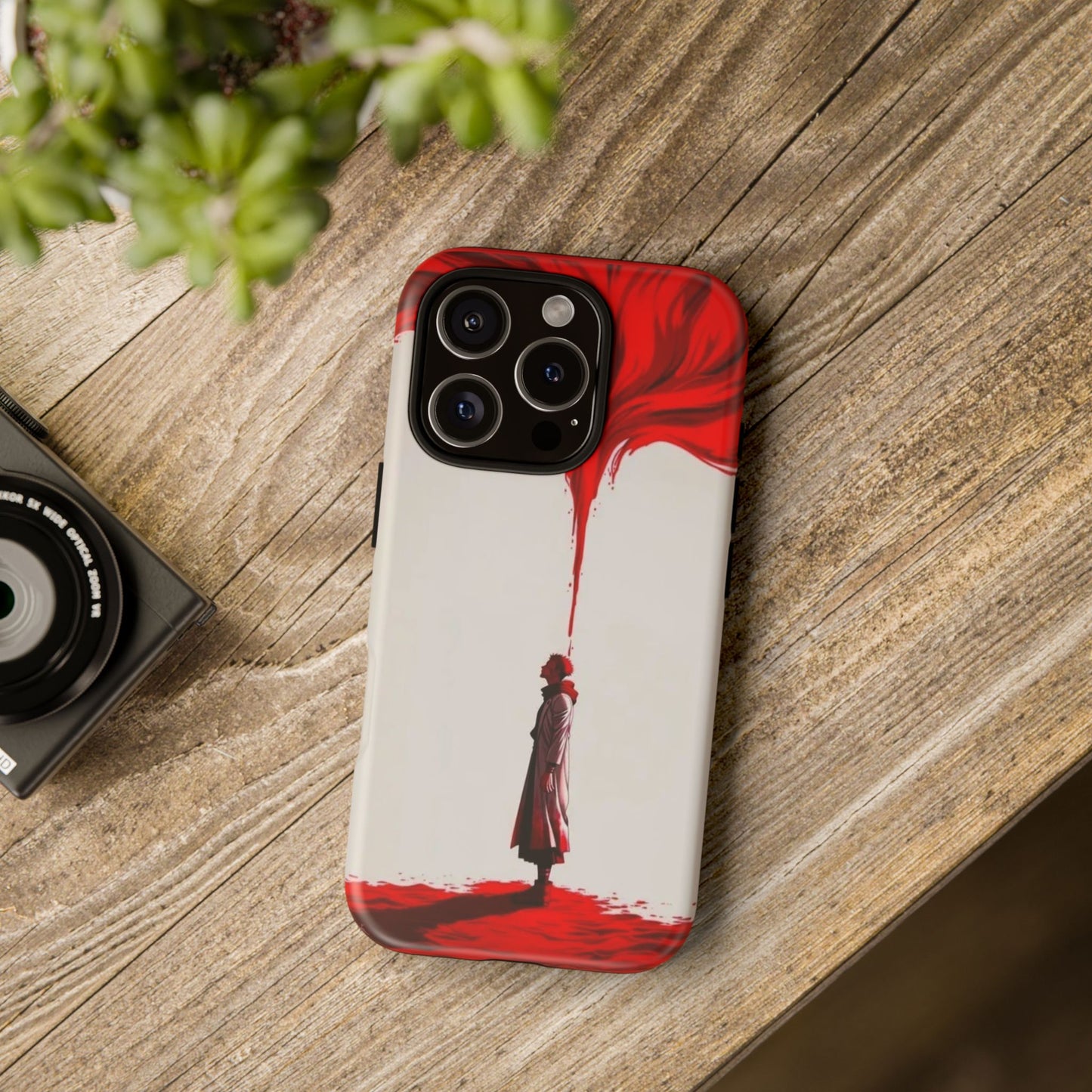 Bold Art Phone Case - Tough Cases with Dramatic Red Design