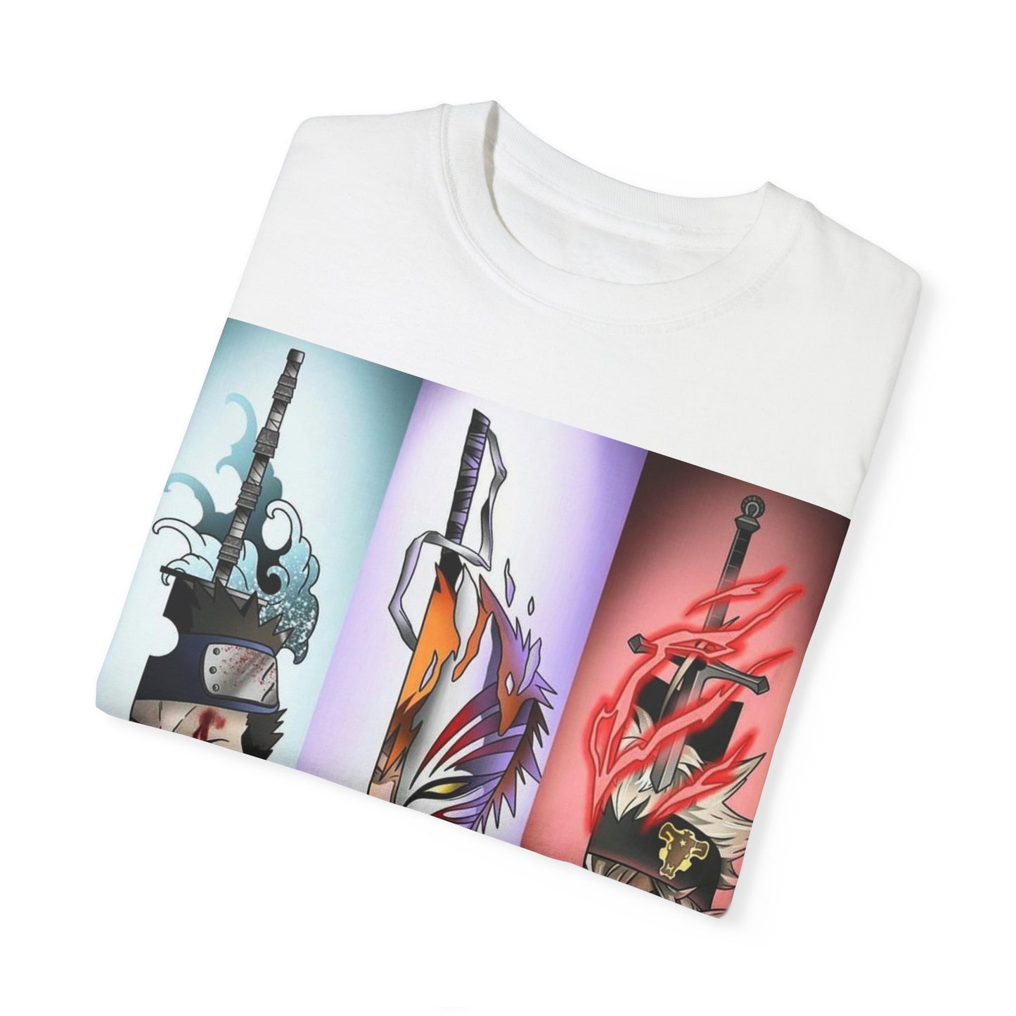 Unisex Garment-Dyed Anime T-Shirt - Vibrant Sword Design