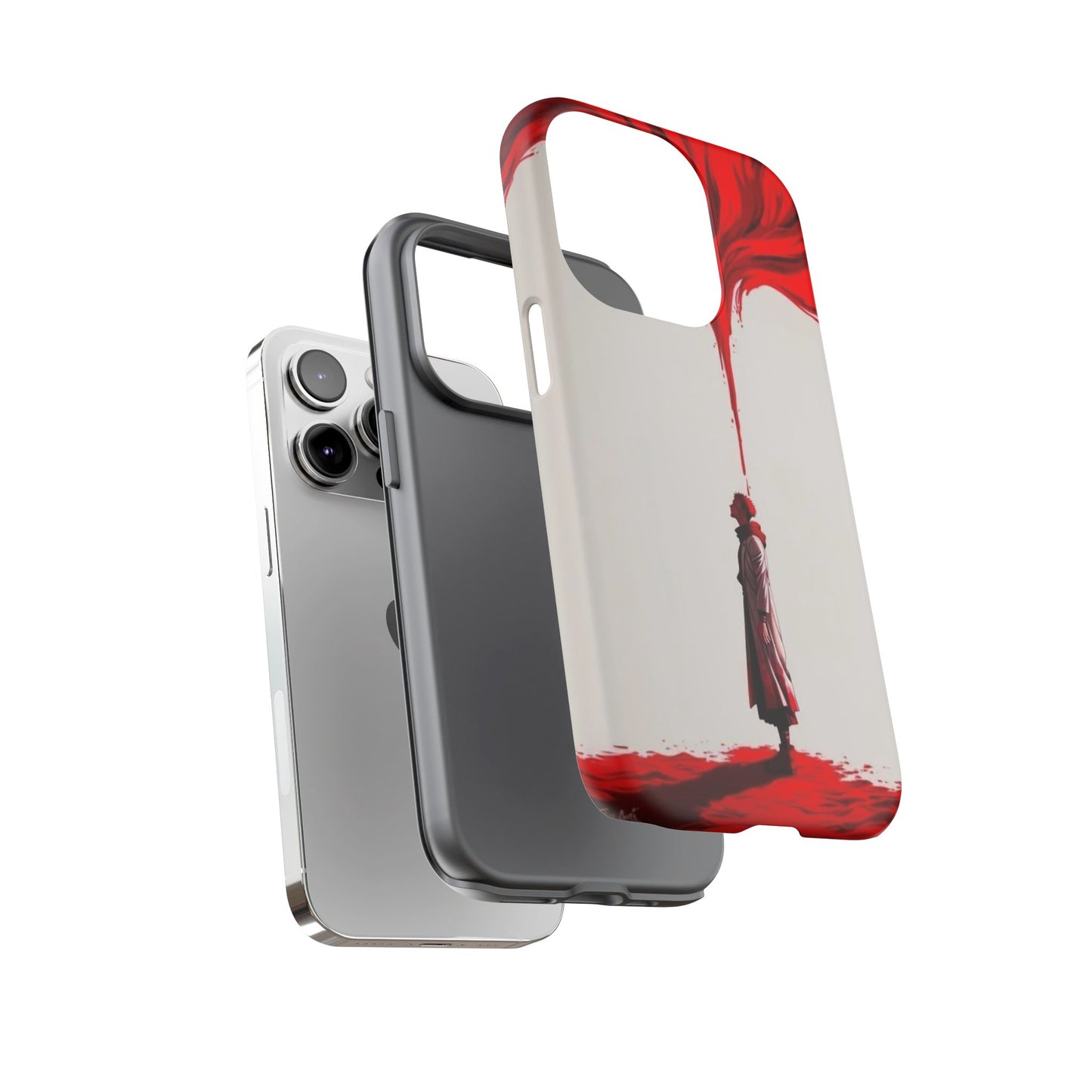 Bold Art Phone Case - Tough Cases with Dramatic Red Design