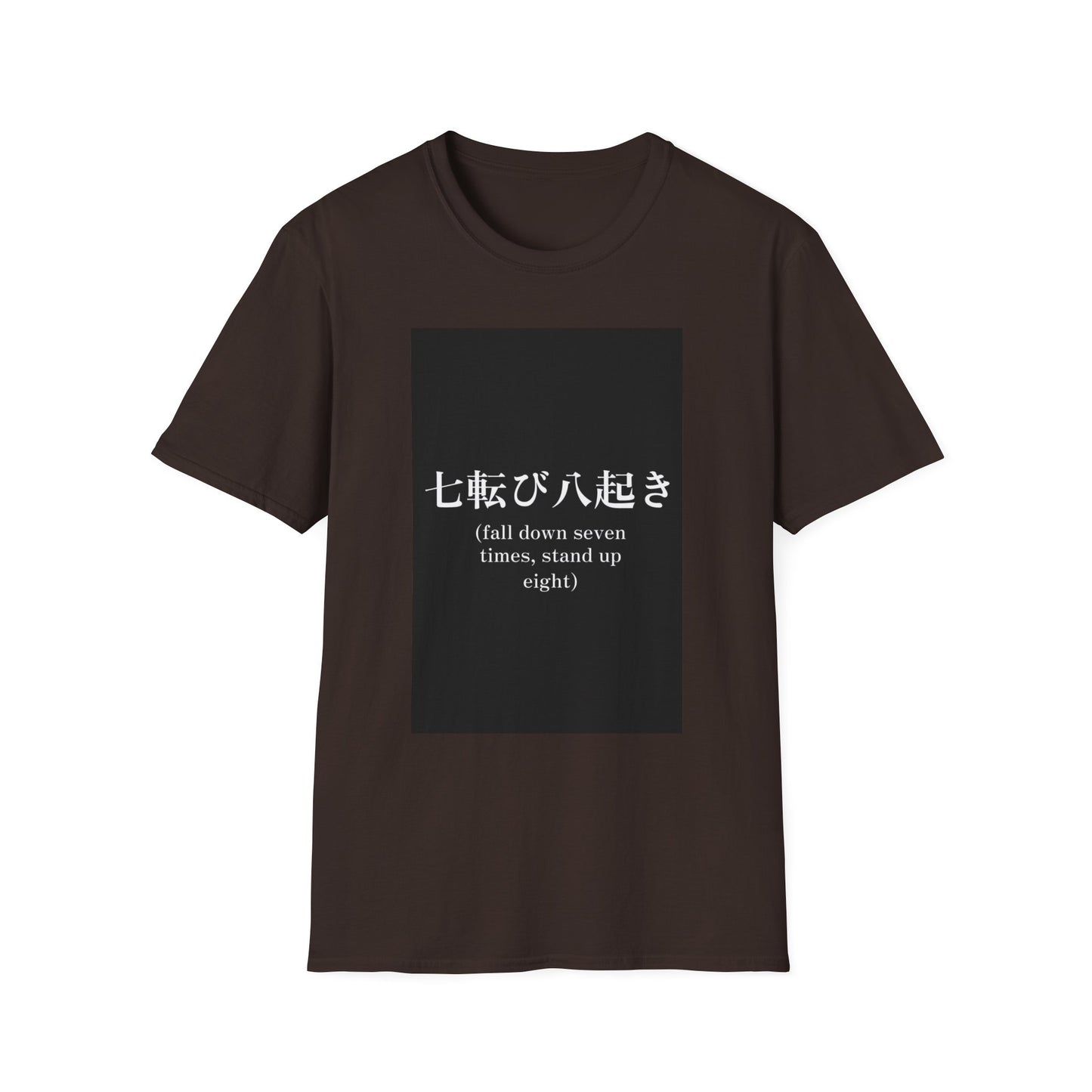 Inspirational Unisex Softstyle T-Shirt - 'Fall Down Seven Times, Stand Up Eight'