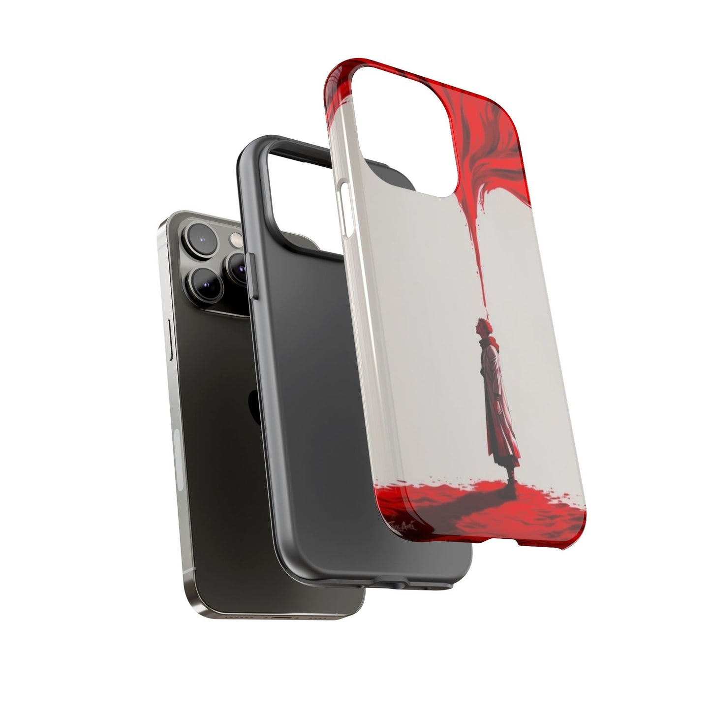 Bold Art Phone Case - Tough Cases with Dramatic Red Design