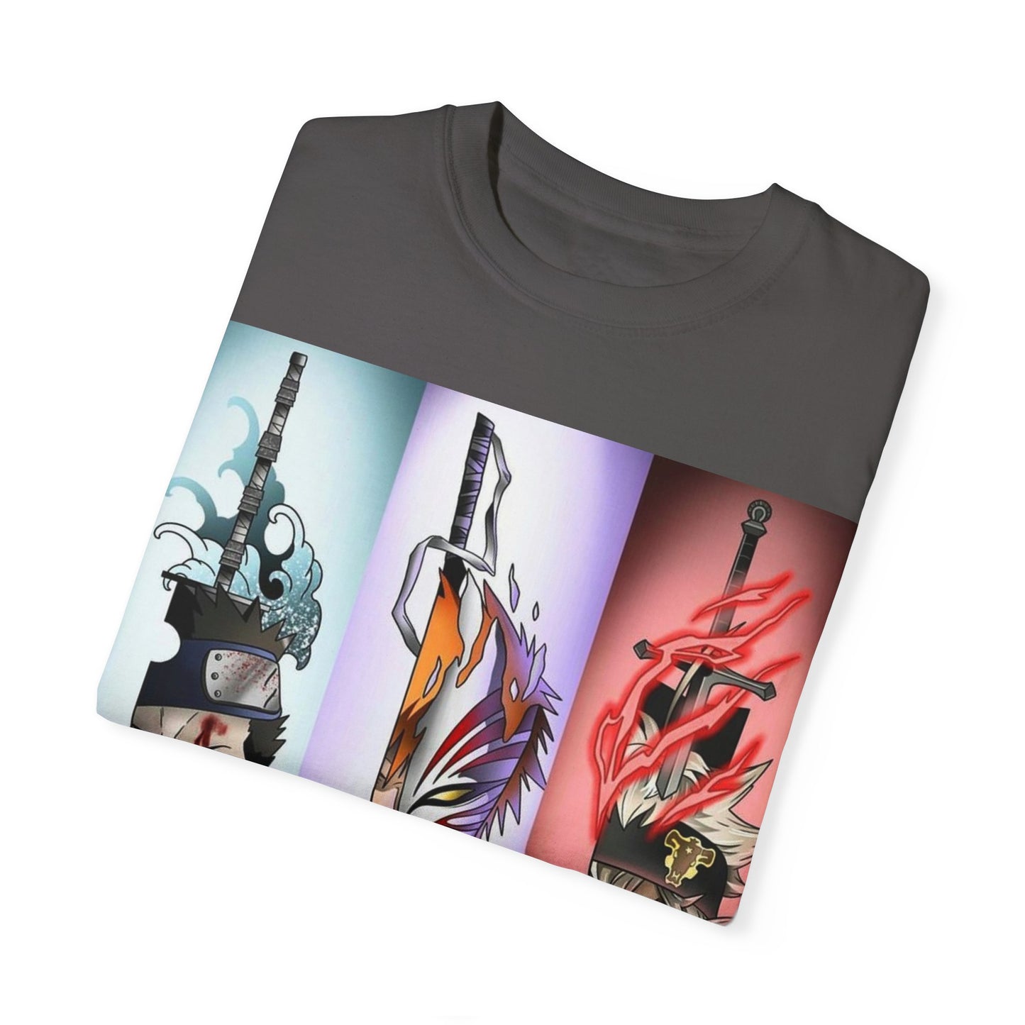 Unisex Garment-Dyed Anime T-Shirt - Vibrant Sword Design