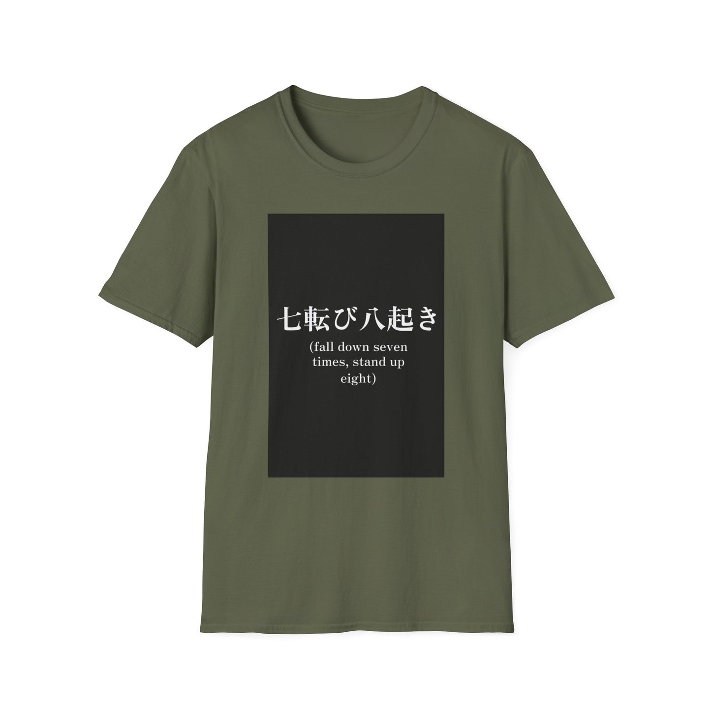 Inspirational Unisex Softstyle T-Shirt - 'Fall Down Seven Times, Stand Up Eight'