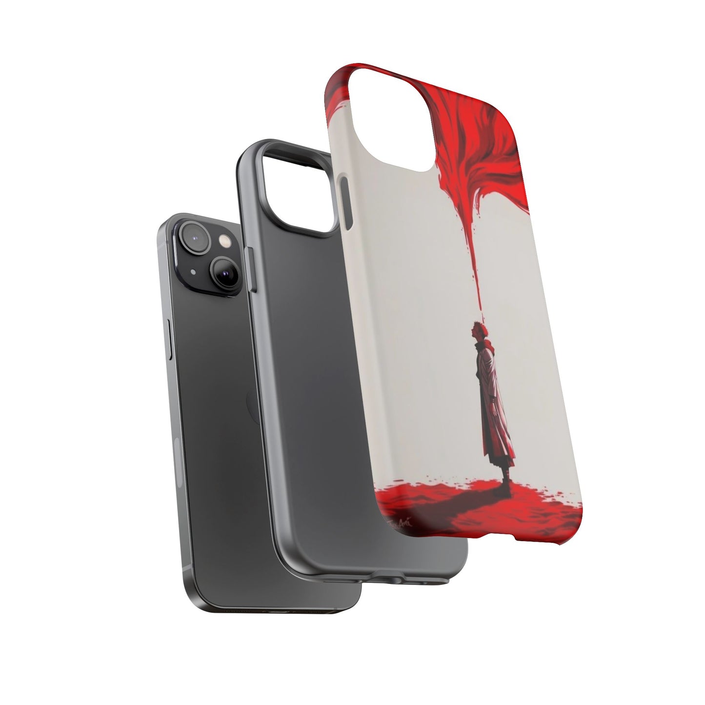 Bold Art Phone Case - Tough Cases with Dramatic Red Design