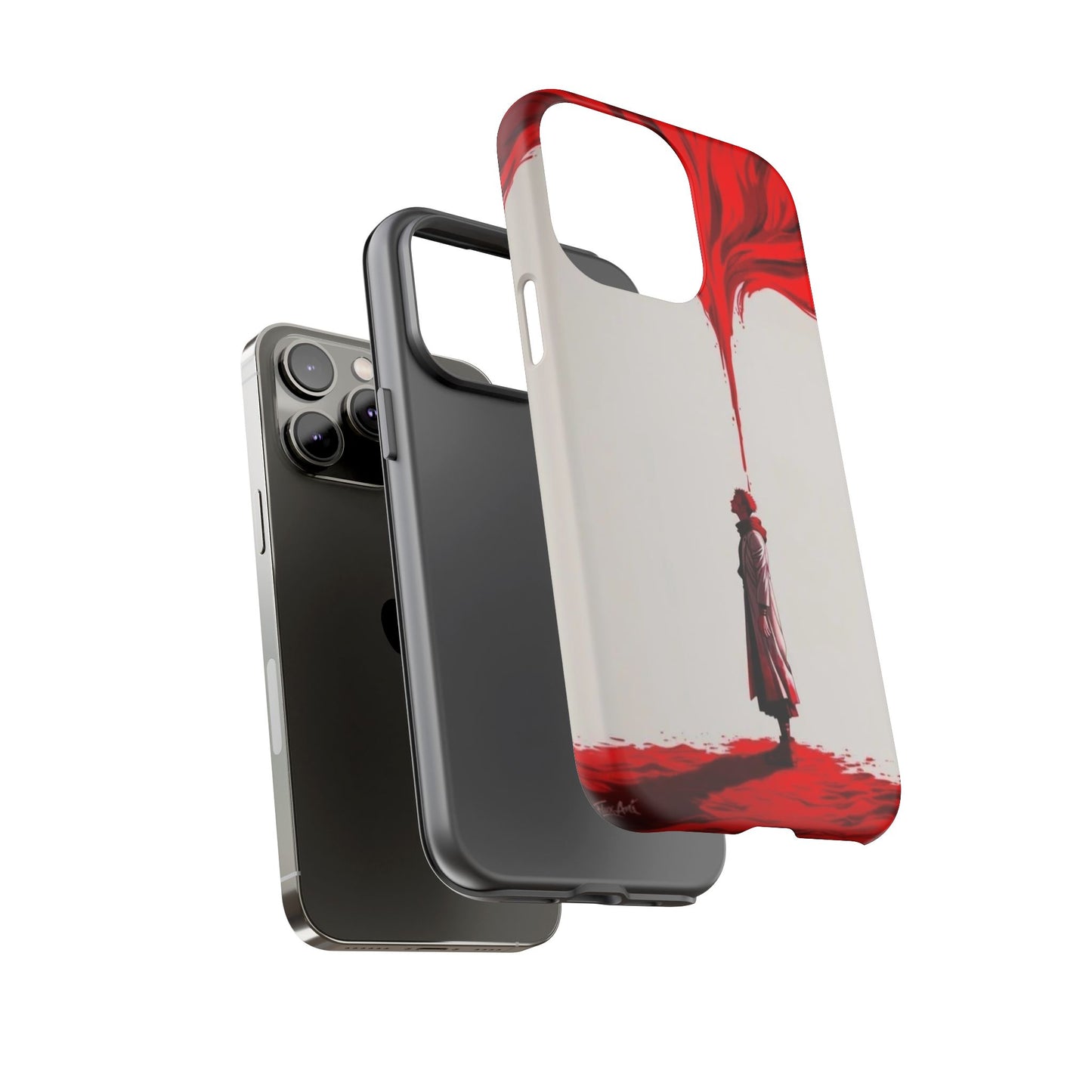 Bold Art Phone Case - Tough Cases with Dramatic Red Design