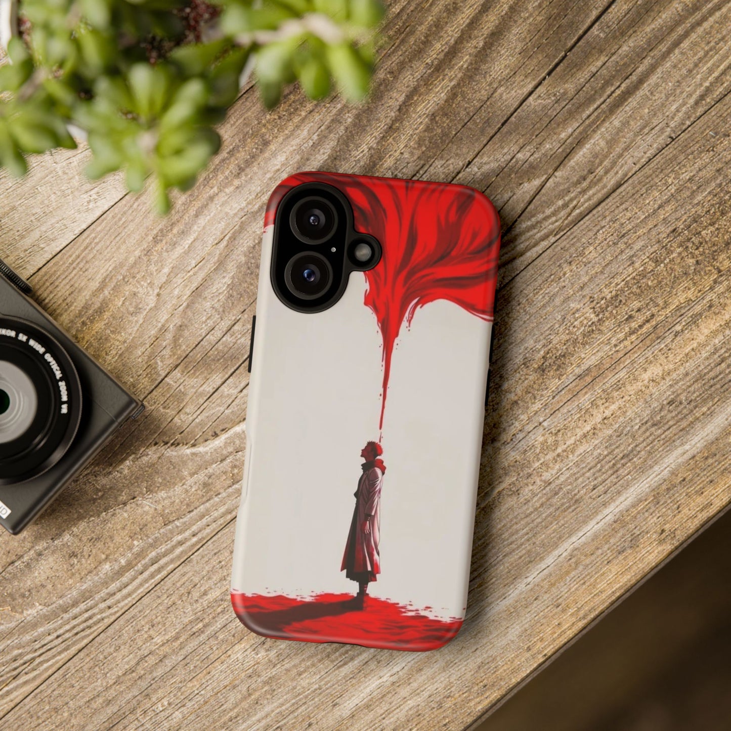 Bold Art Phone Case - Tough Cases with Dramatic Red Design