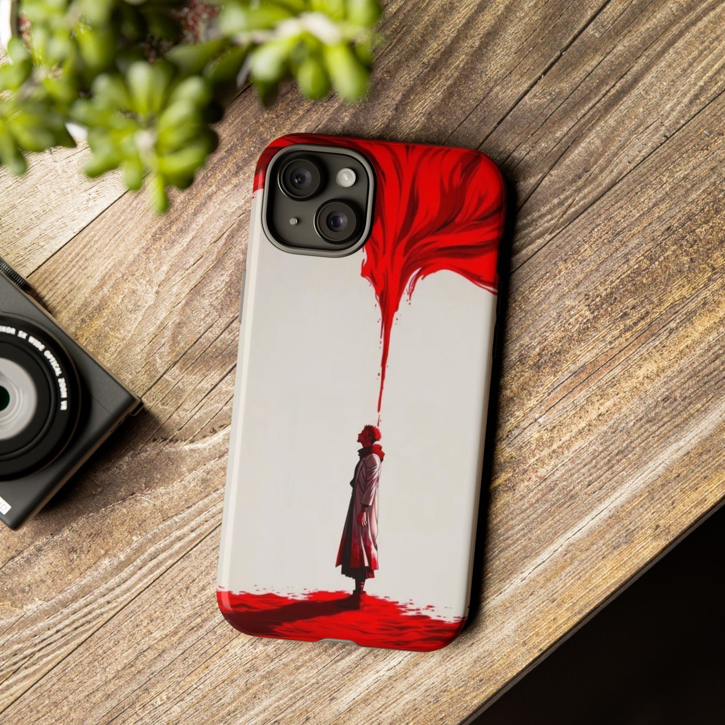 Bold Art Phone Case - Tough Cases with Dramatic Red Design