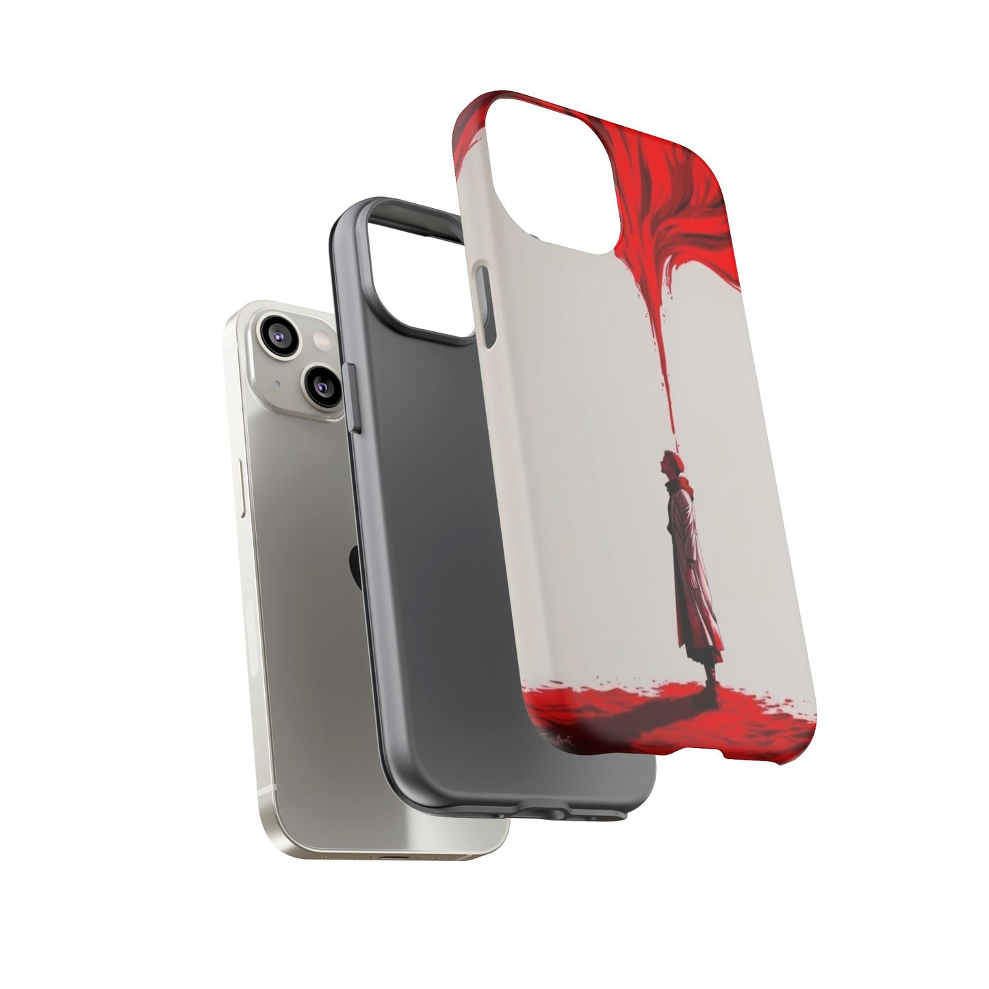 Bold Art Phone Case - Tough Cases with Dramatic Red Design