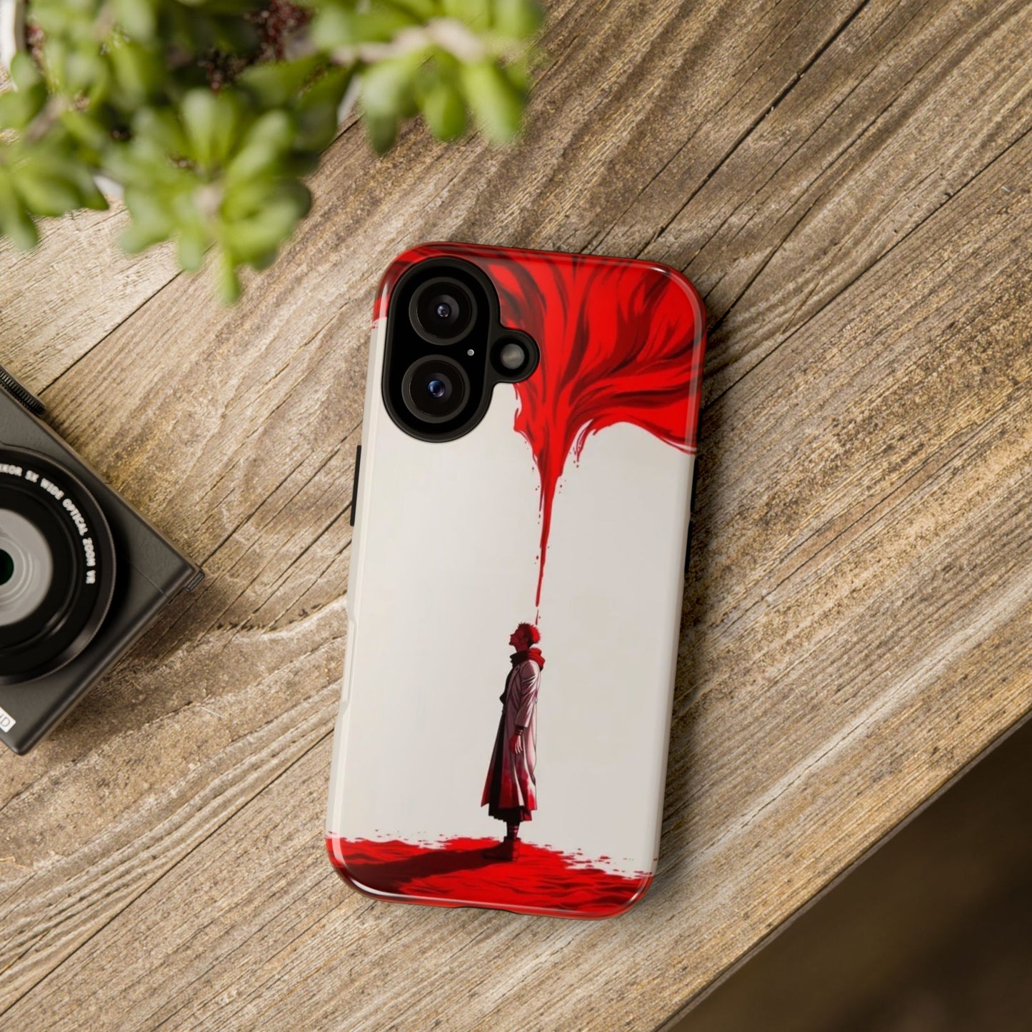 Bold Art Phone Case - Tough Cases with Dramatic Red Design
