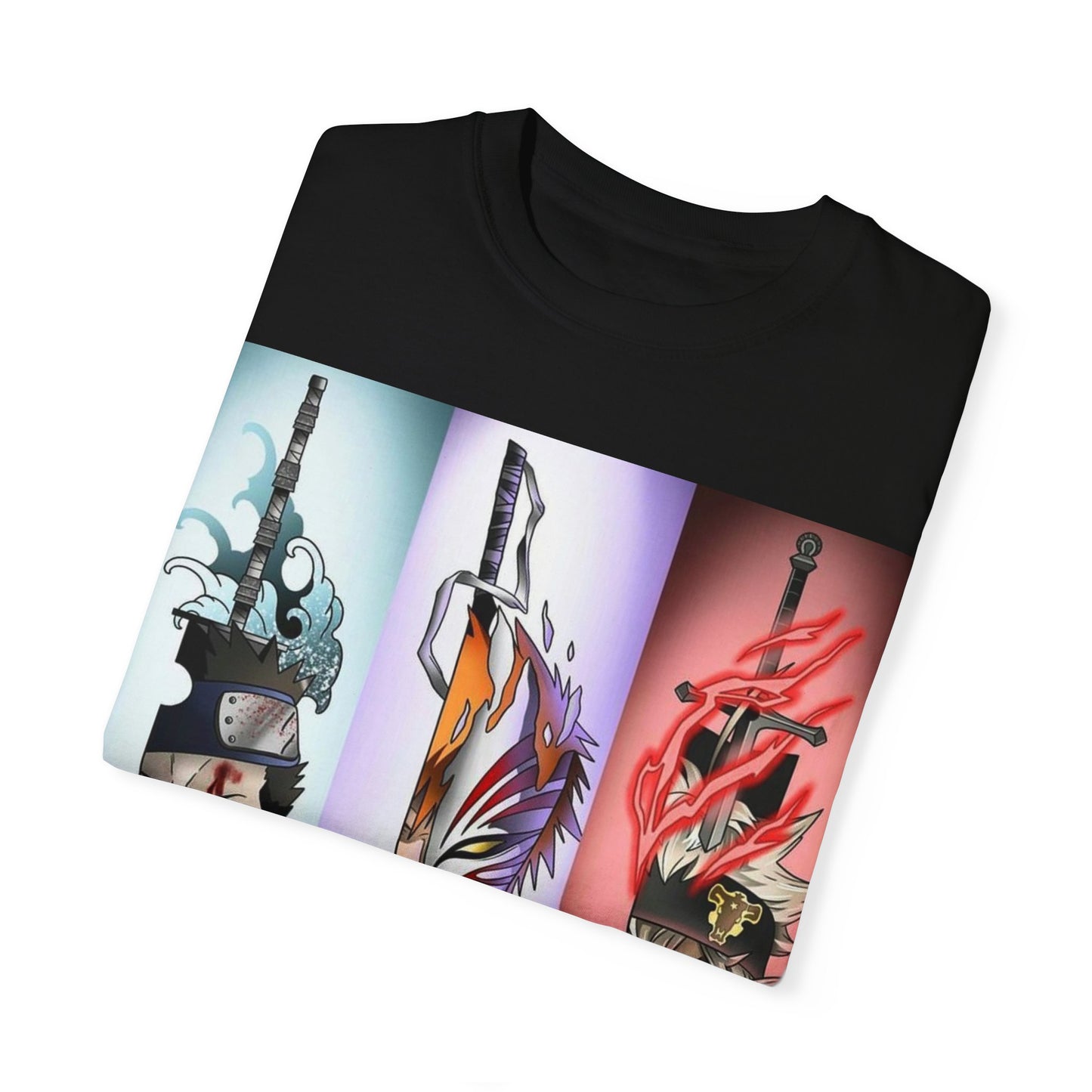 Unisex Garment-Dyed Anime T-Shirt - Vibrant Sword Design