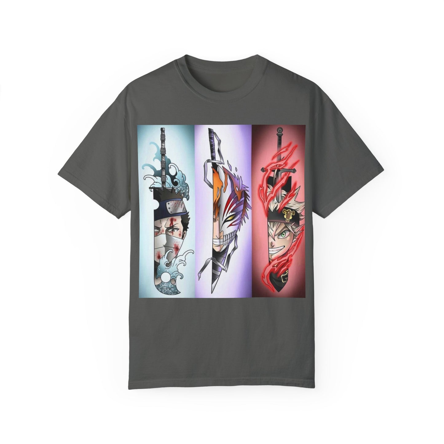 Unisex Garment-Dyed Anime T-Shirt - Vibrant Sword Design