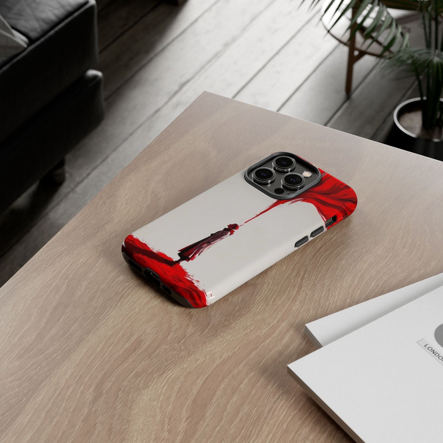 Bold Art Phone Case - Tough Cases with Dramatic Red Design