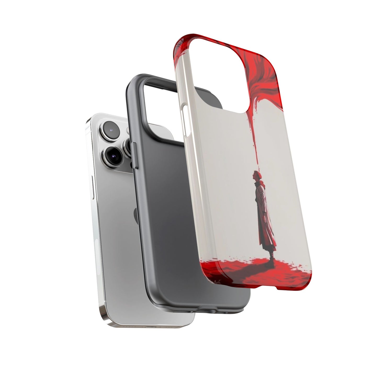 Bold Art Phone Case - Tough Cases with Dramatic Red Design
