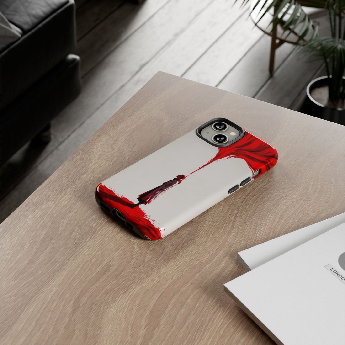Bold Art Phone Case - Tough Cases with Dramatic Red Design