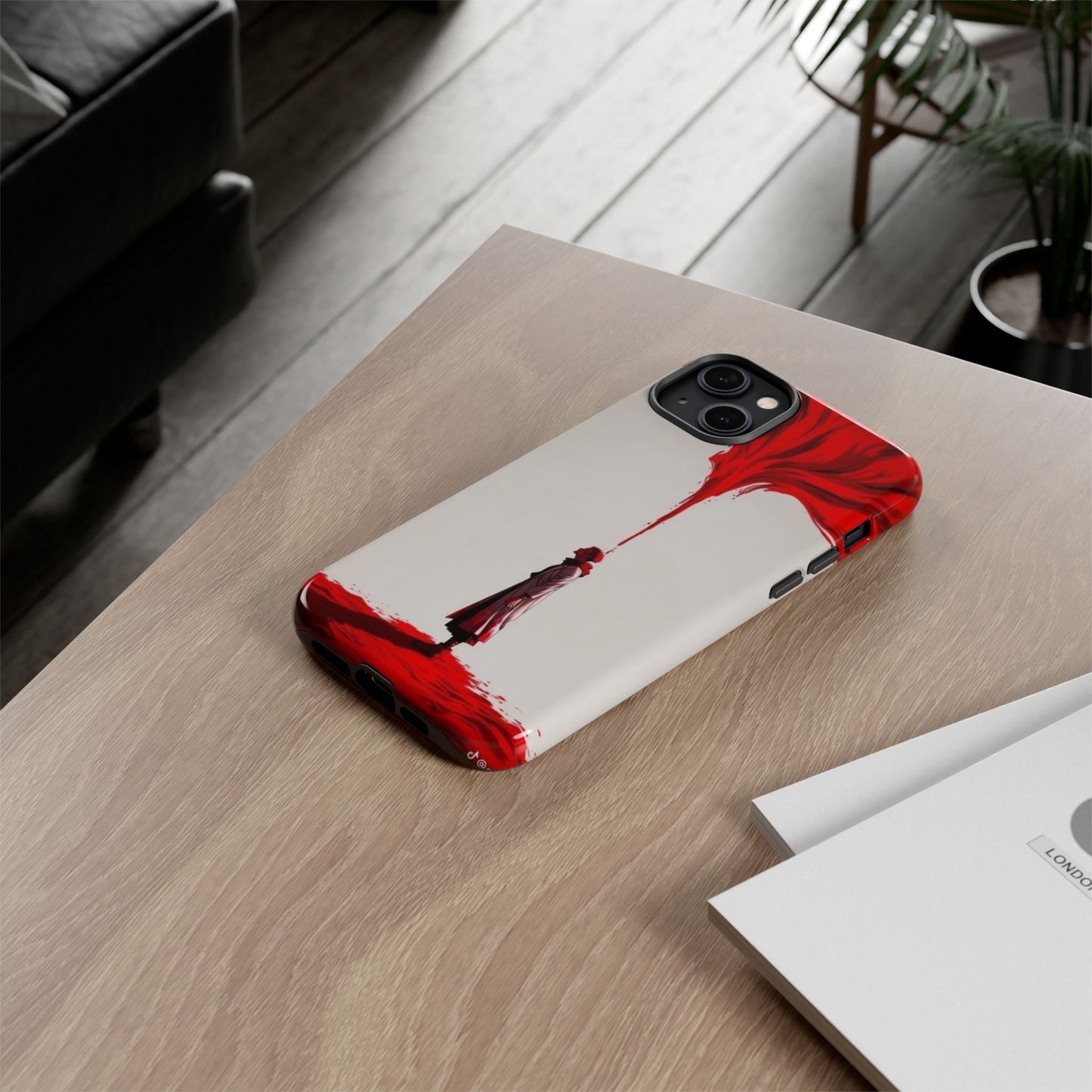 Bold Art Phone Case - Tough Cases with Dramatic Red Design