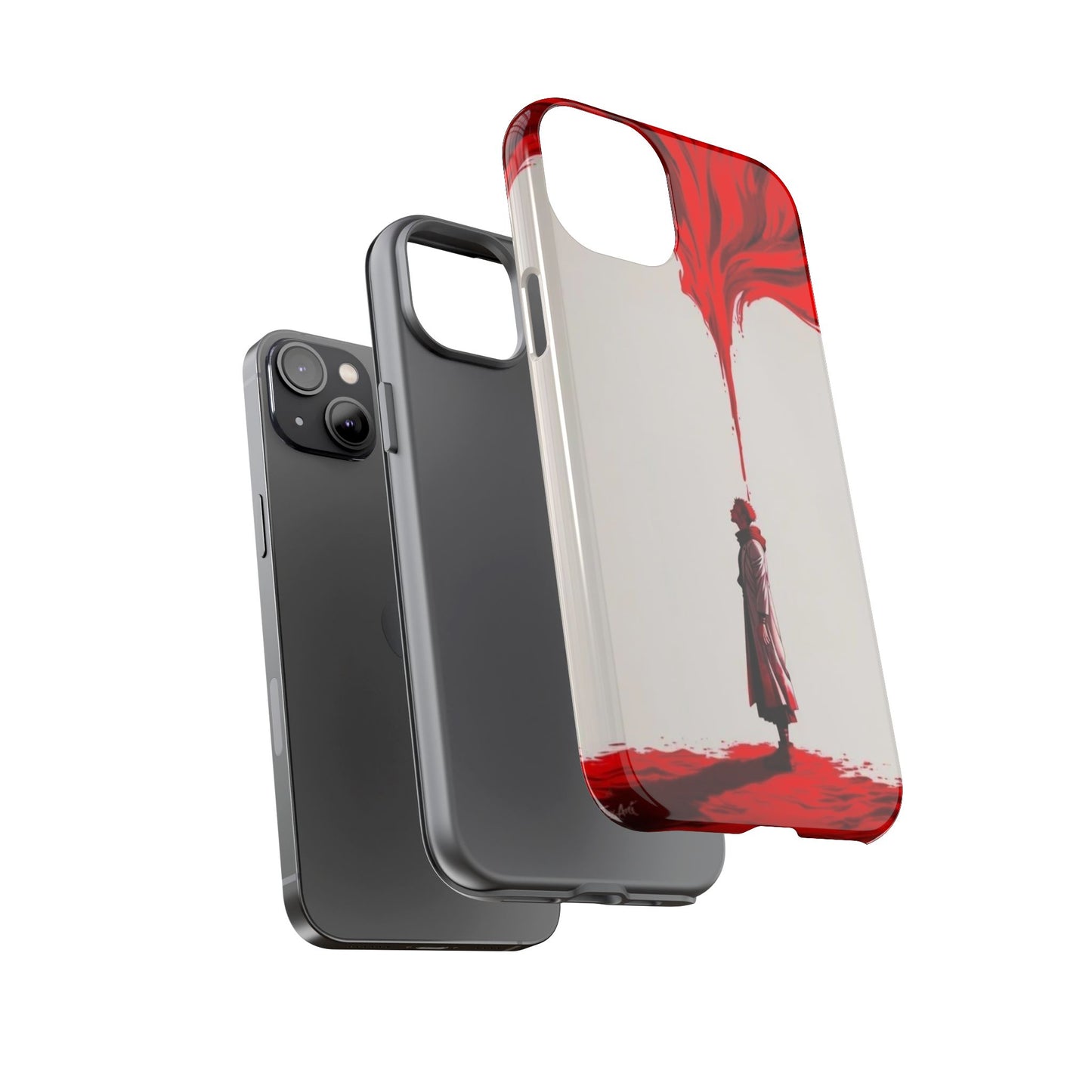 Bold Art Phone Case - Tough Cases with Dramatic Red Design