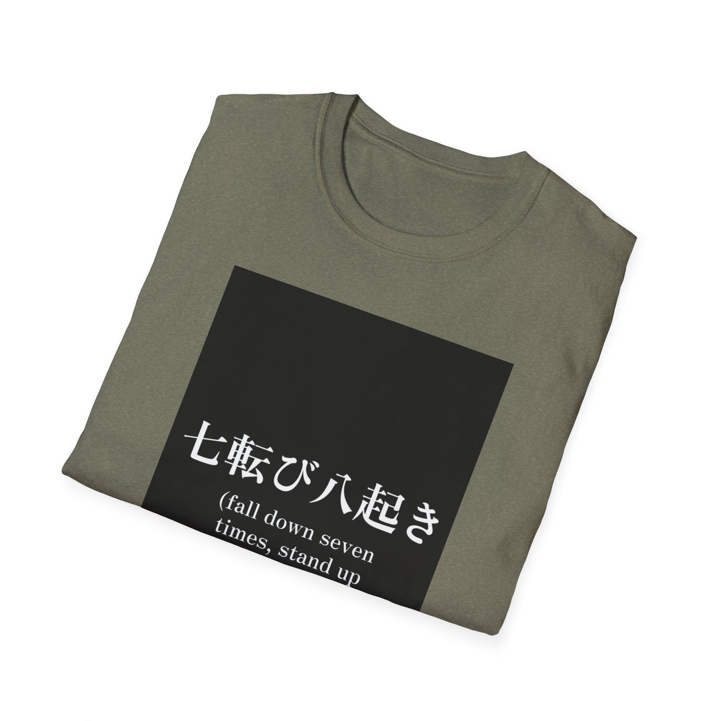Inspirational Unisex Softstyle T-Shirt - 'Fall Down Seven Times, Stand Up Eight'