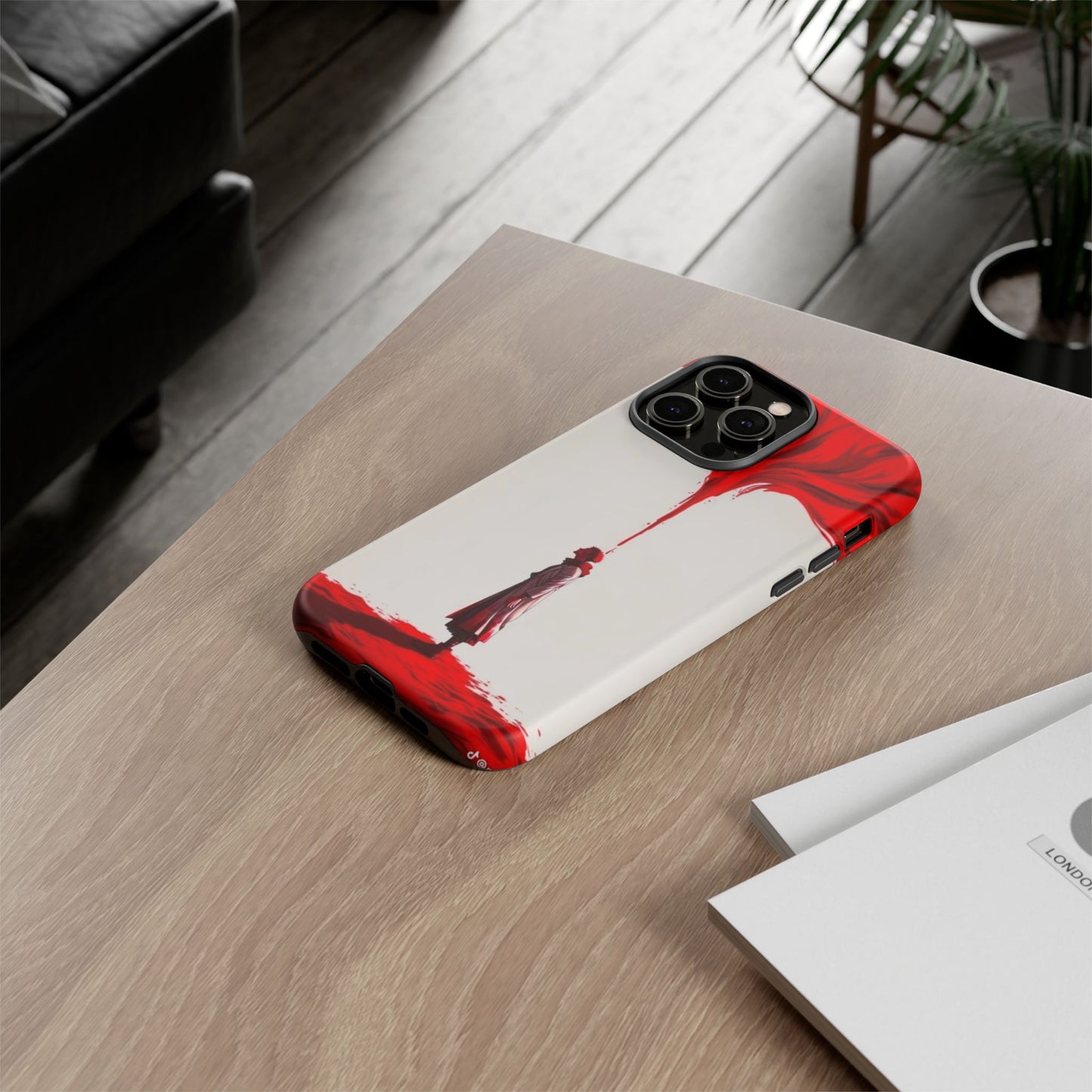 Bold Art Phone Case - Tough Cases with Dramatic Red Design