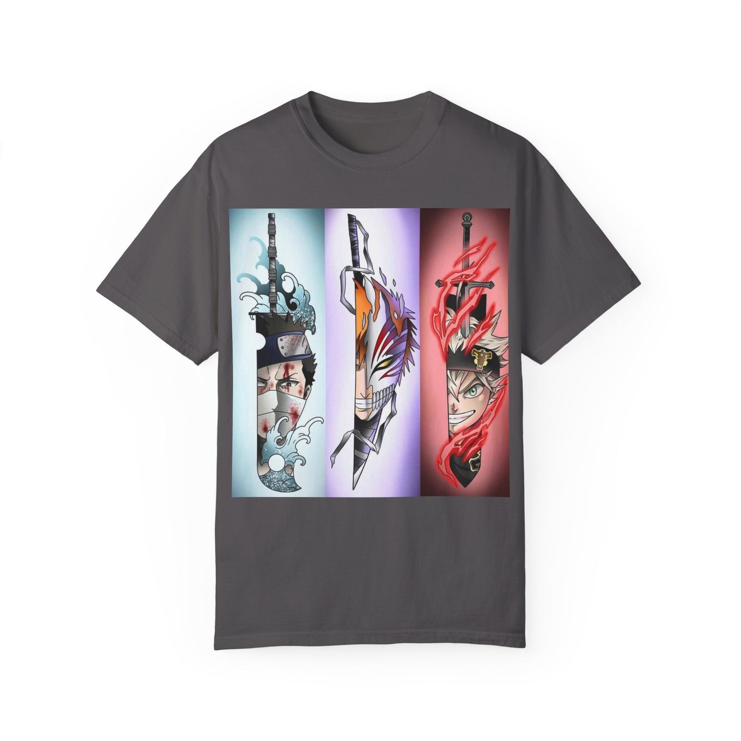 Unisex Garment-Dyed Anime T-Shirt - Vibrant Sword Design