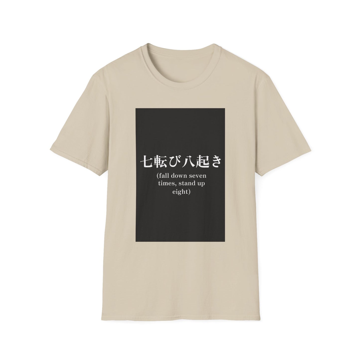 Inspirational Unisex Softstyle T-Shirt - 'Fall Down Seven Times, Stand Up Eight'