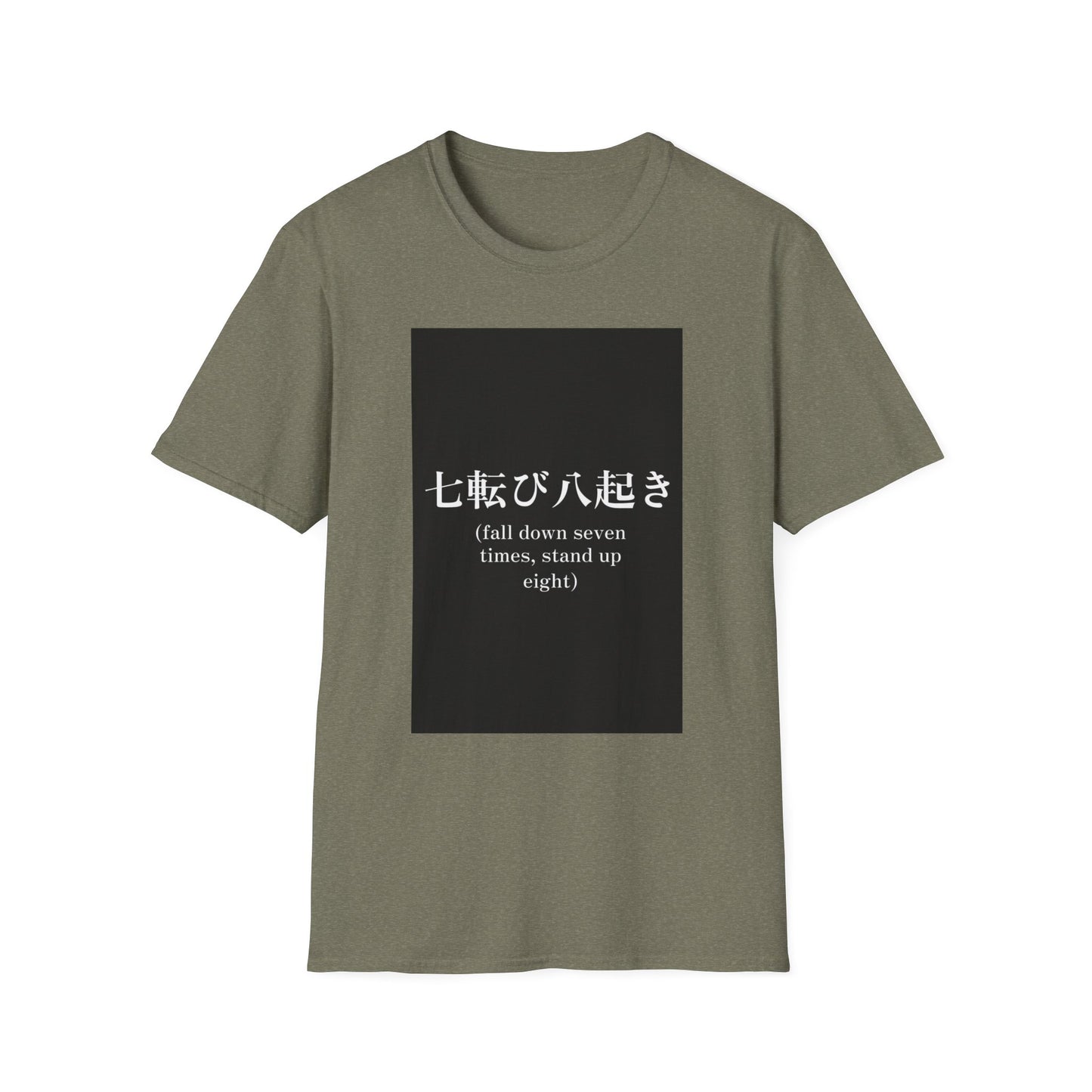 Inspirational Unisex Softstyle T-Shirt - 'Fall Down Seven Times, Stand Up Eight'
