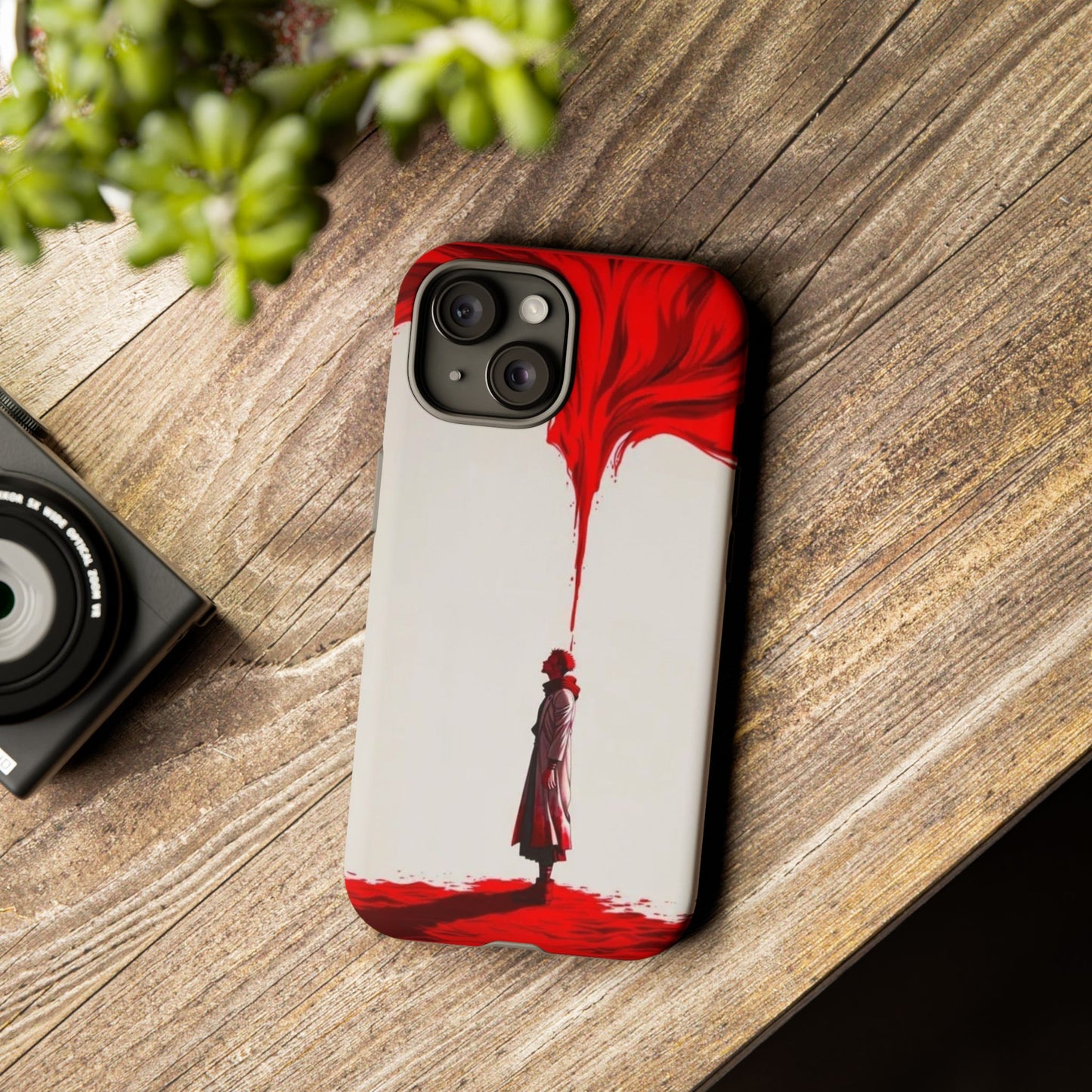 Bold Art Phone Case - Tough Cases with Dramatic Red Design