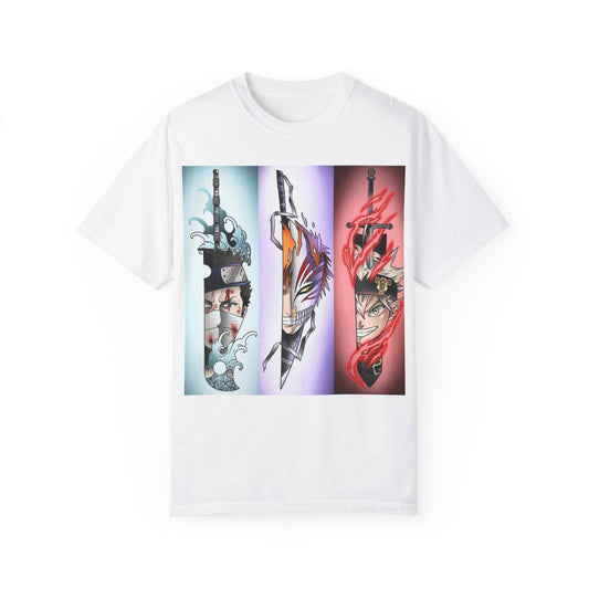 Unisex Garment-Dyed Anime T-Shirt - Vibrant Sword Design